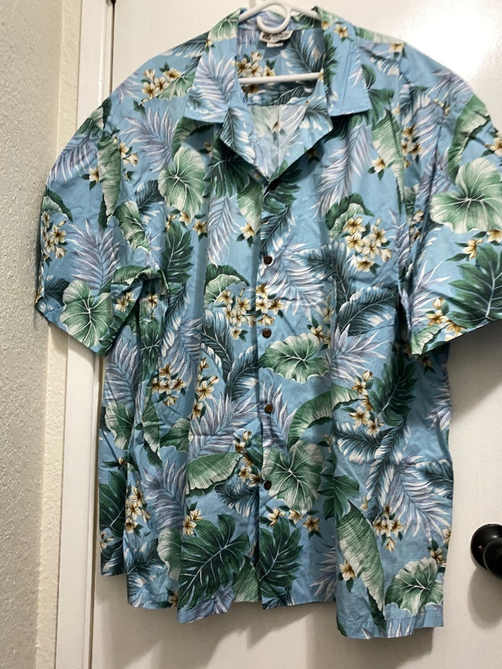 Aloha Republic Hawaiian  Size 5XL Blue Men’s Button Short Sleeve Shirt